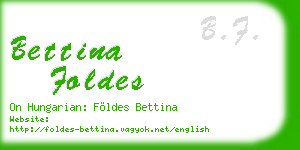 bettina foldes business card